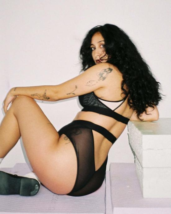  La Fille D'o 팬티 I Want 하이웨이스트 메쉬 브리프 블랙 - OTHER BRANDS