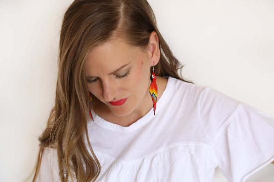  포스테리 이어링 포스터리 레드 앵무새 귀걸이 - FOSTERIE