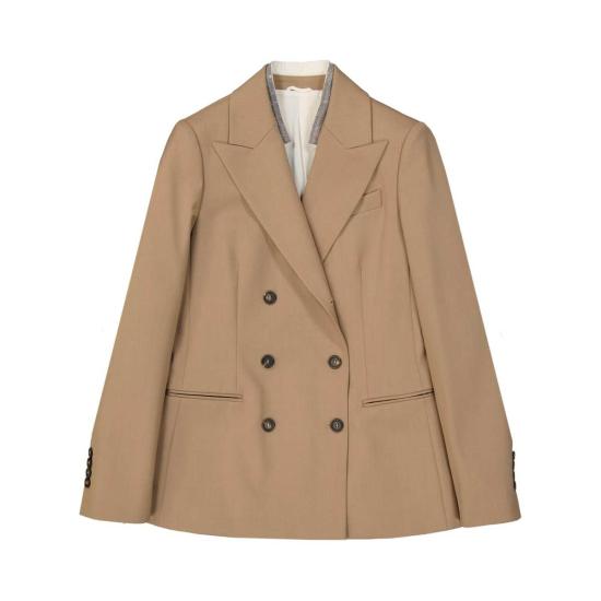  브루넬로 쿠치넬리 수트 자켓 울 블레이저 브라운