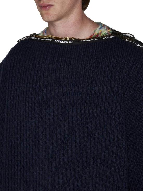  아페쎄 코트 A.P.C. X Jw 앤더슨 지퍼 디테일 골지 카프탄 다크 네이비 - A.P.C.