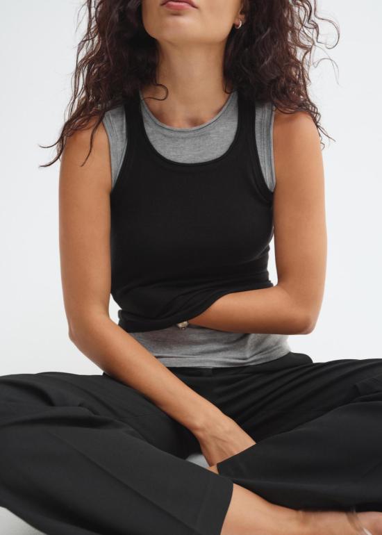  All My Love 민소매 티셔츠 Lindsay Top Onyx - ALL MY LOVE