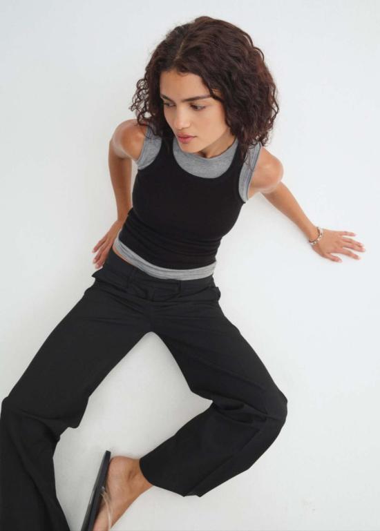  All My Love 민소매 티셔츠 Lindsay Top Onyx - ALL MY LOVE