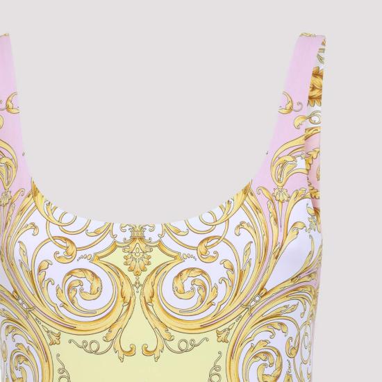  베르사체 원피스 수영복 폴리에스터 , 연노랑 로즈쿼츠 색상 - VERSACE