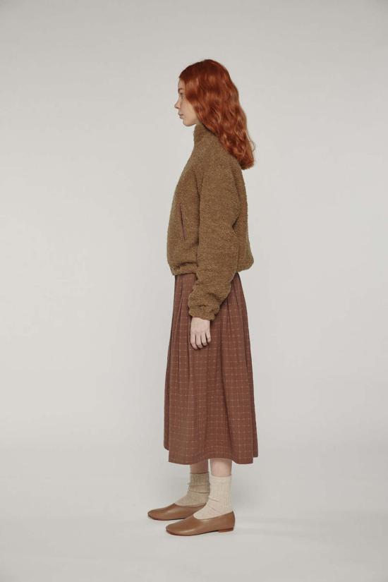  아멘테 봄버 자켓 울 하이넥 봄버 재킷 올리브 - AMENTE