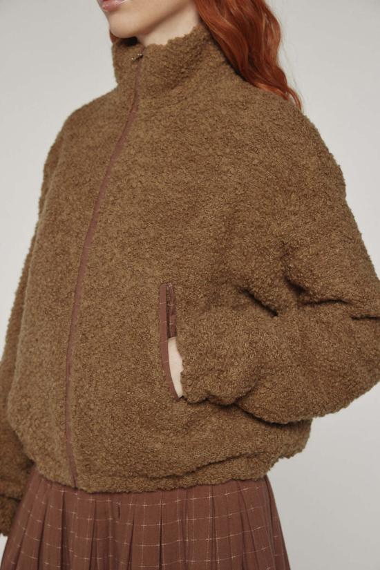  아멘테 봄버 자켓 울 하이넥 봄버 재킷 올리브 - AMENTE