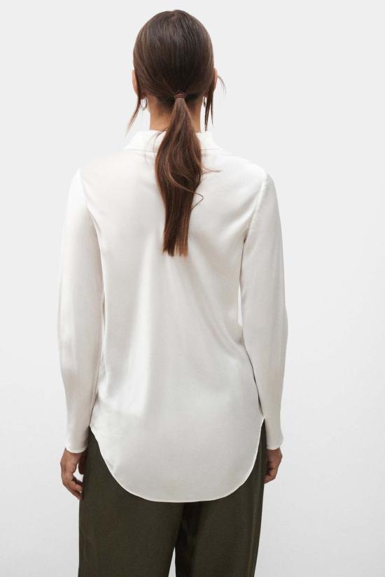  실크 런드리 셔츠 실크 세탁 바이어스컷 셔츠 화이트 - SILK LAUNDRY