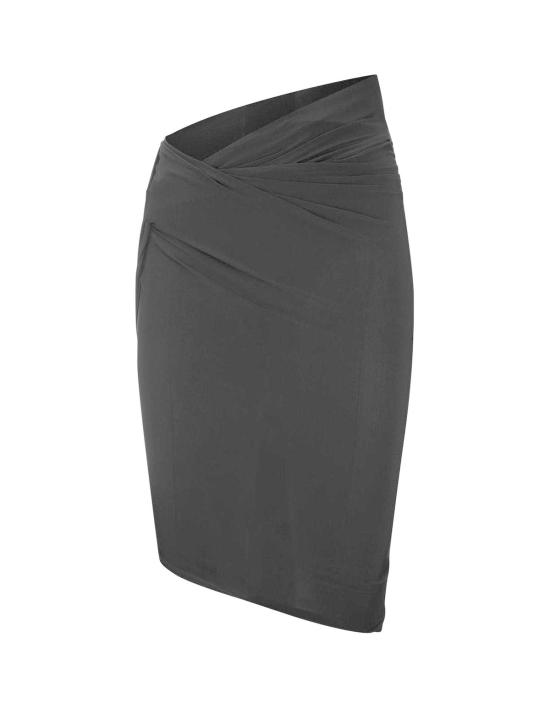  자크뮈스 숏 스커트 드레이프 미니 스커트 블랙