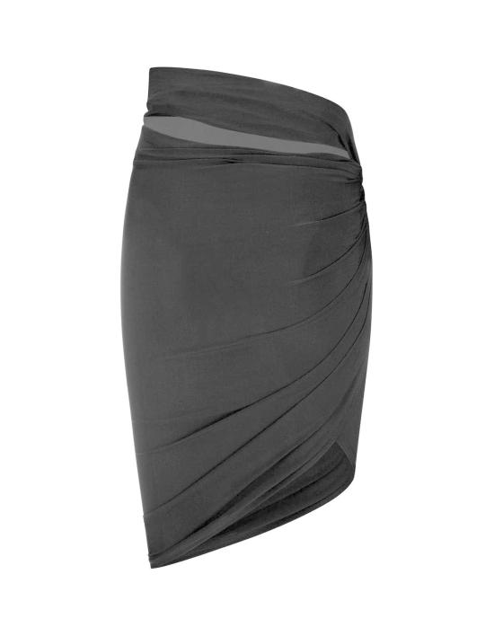  자크뮈스 숏 스커트 드레이프 미니 스커트 블랙 - JACQUEMUS