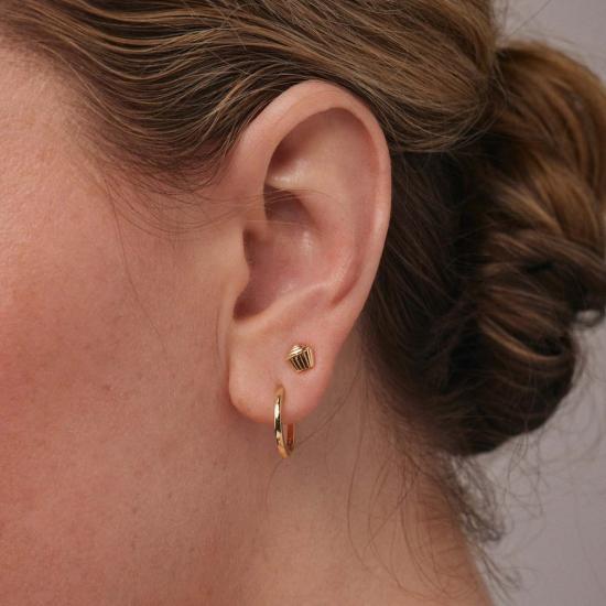  Whit Jewelry 이어링 화이트 주얼리 컵케이크 스터드 14K 옐로우 골드 - OTHER BRANDS