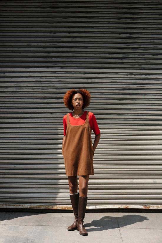  Carleen 숏 원피스 칼린 스퀘어넥 미니 드레스