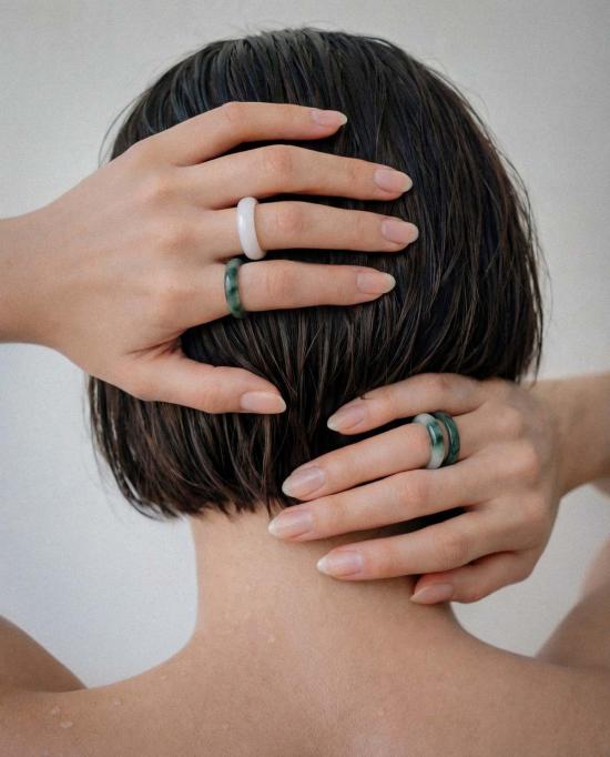  세레 반지 세리 코이 얼룩무늬 옥 - SEREE