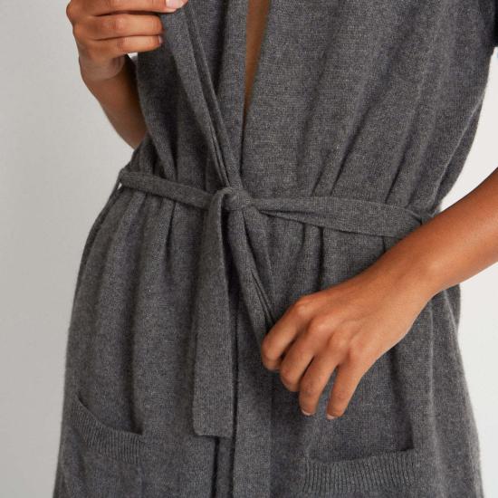  산티클레르 가디건 산티클러 사라 캐시미어  로브 헤더 차콜 - SANTICLER