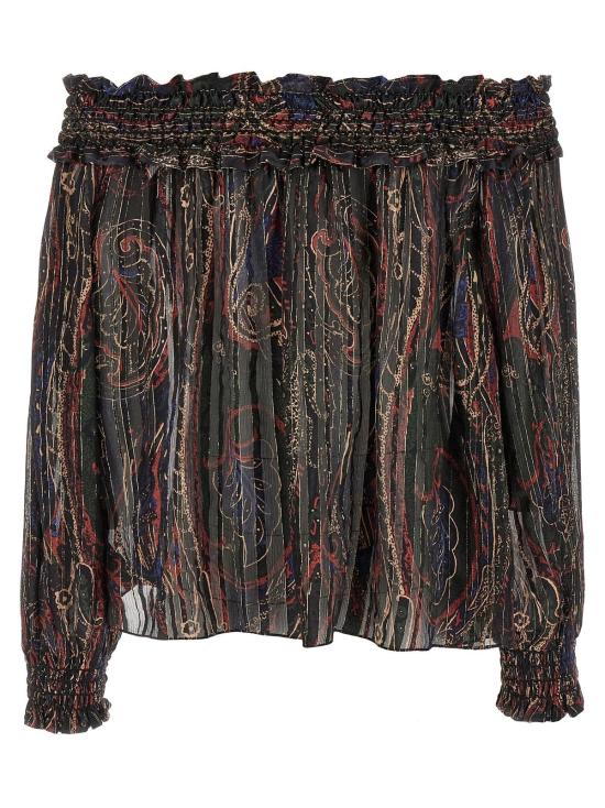  생로랑 블라우스 생 로랑 스모크 스티치  멀티컬러 - SAINT LAURENT