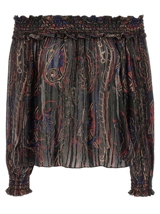  생로랑 블라우스 생 로랑 스모크 스티치  멀티컬러