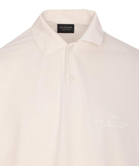  발렌시아가 폴로 티셔츠 인터와인드 로고 폴로 화이트 - BALENCIAGA