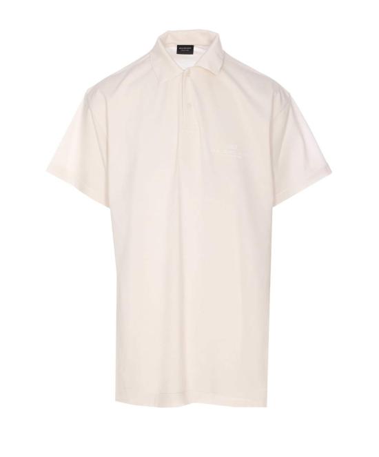  발렌시아가 폴로 티셔츠 인터와인드 로고 폴로 화이트