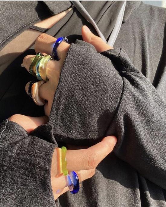  제인 다렌스부르그 반지 제인 다렌스버그 밴드 그린/클리어 - JANE DARENSBOURG