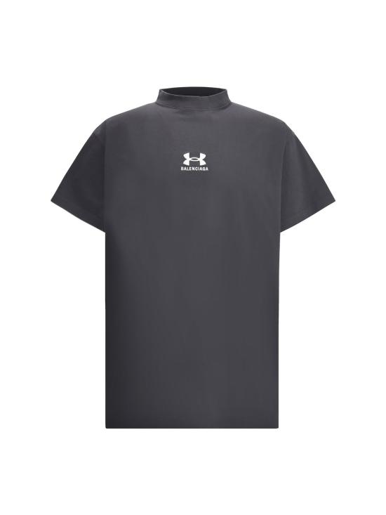  발렌시아가 반팔 티셔츠 워시드 블랙/화이트 티셔츠