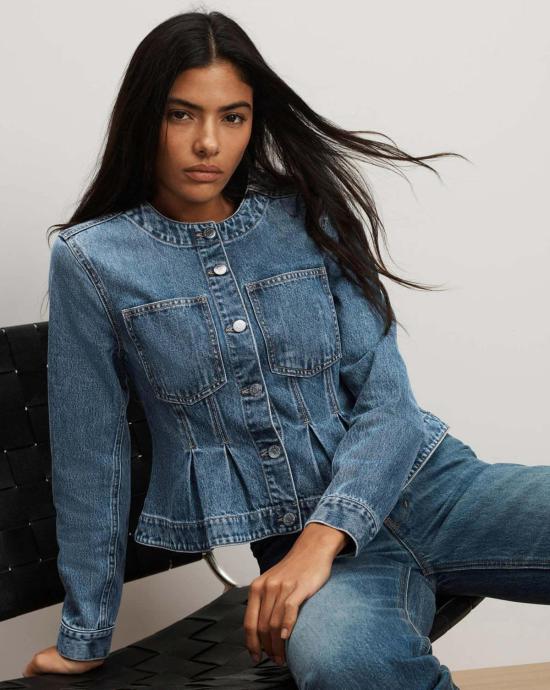  베로니카비어드 데님 자켓 베로니카 비어드 자하라 페플럼 데님 재킷 타임 워프