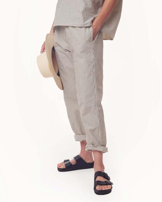  LWN 라운지 웨어 Lwn Strausii 팬츠 내추럴 펜슬 스트라이프 - OTHER BRANDS