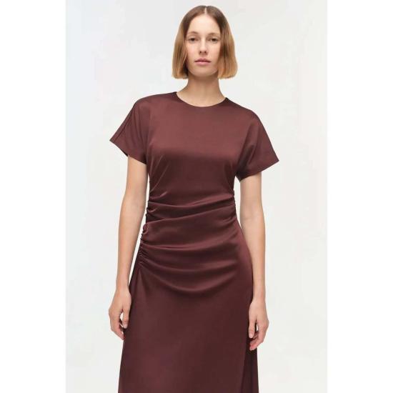  조나단 심카이 미디 원피스 Jonathan Simkhai Marabella 드레이프 미디 드레스 마호가니 - JONATHAN SIMKHAI