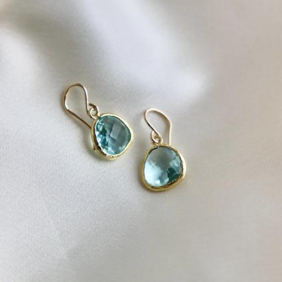  Katie Waltman Jewelry 이어링 케이티 월트먼 주얼리 미디엄 아쿠아마린 베젤 - OTHER BRANDS