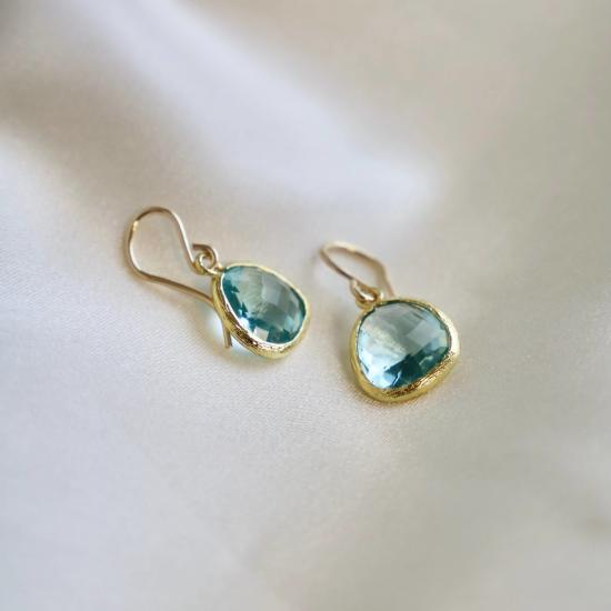  Katie Waltman Jewelry 이어링 케이티 월트먼 주얼리 미디엄 아쿠아마린 베젤 - OTHER BRANDS
