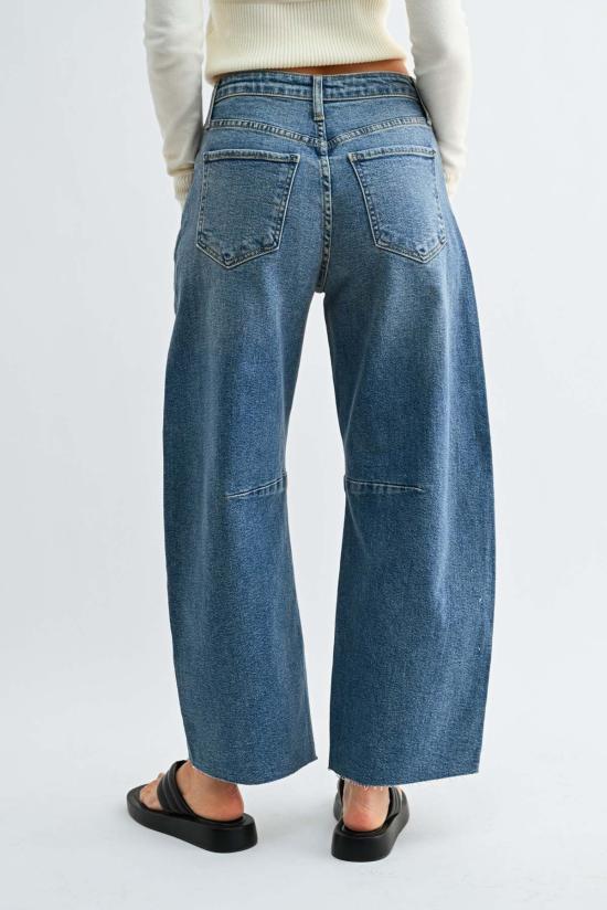  저스트 블랙 데님 데님 팬츠 더 시임드 배럴 진 미디엄 데님 - JUST BLACK DENIM