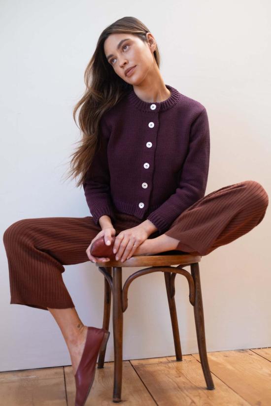  마리아 스탠리 가디건 청키 코튼