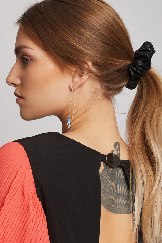  LEBRAND 헤어 액세서리 르브랜드 가죽 헤어 타이 블랙