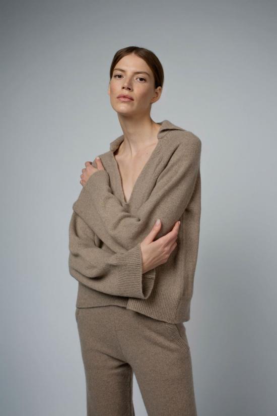  산티클레르 가디건 산티클러 로렌 래글런 소매 캐시미어 스웨터 폰