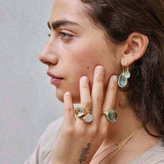  Pippa Small 이어링 피파 스몰 코 이 누르 콜레트 싱글 드롭  아쿠아마린 - OTHER BRANDS