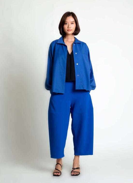  카렘 자켓 긴팔 포켓 셔츠 재킷 아주르 블루