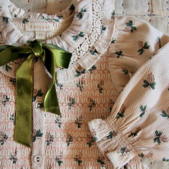  [키즈] 봉주르 원피스 키즈 봉쥬르 로맨틱 롱 튜닉 드레스 헤이즐넛 플라워 - BONJOUR