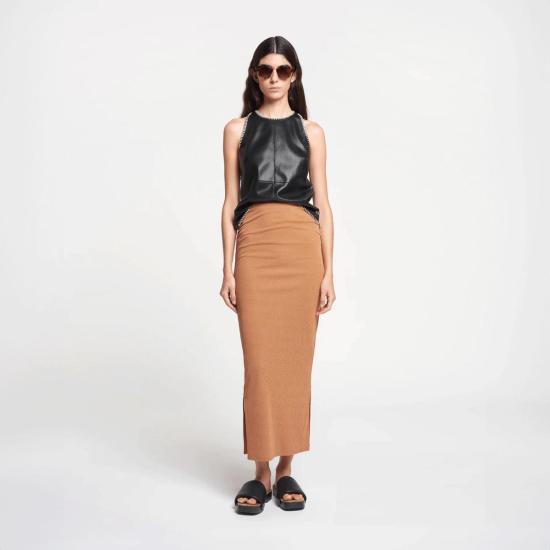  나누슈카 미디 스커트 노린 스커트 카라멜