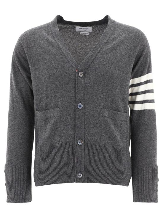  톰브라운 가디건 톰 브라운 브이넥  그레이