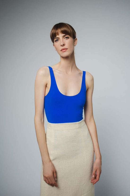  산티클레르 바디수트 티셔츠 산티클러 롤라 탱크 바디수트 로얄