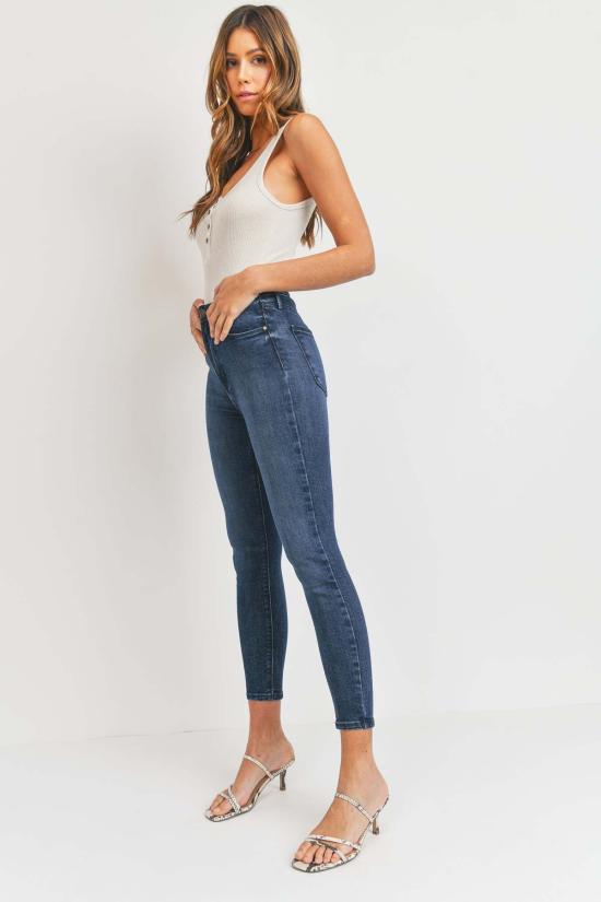  저스트 블랙 데님 데님 팬츠 크롭 에센셜 스키니 - JUST BLACK DENIM