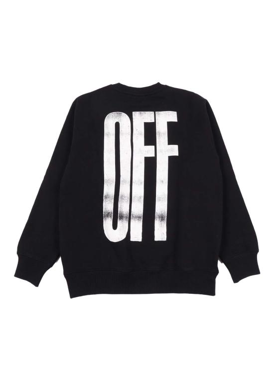  [키즈] 오프화이트 풀오버 아동용 문구 크루넥 스웨트셔츠 블랙 - OFF WHITE