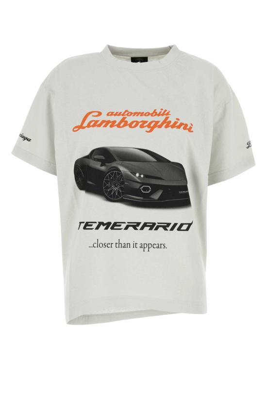  발렌시아가 반팔 티셔츠 X 람보르기니 오버사이즈 티셔츠 더티 화이트