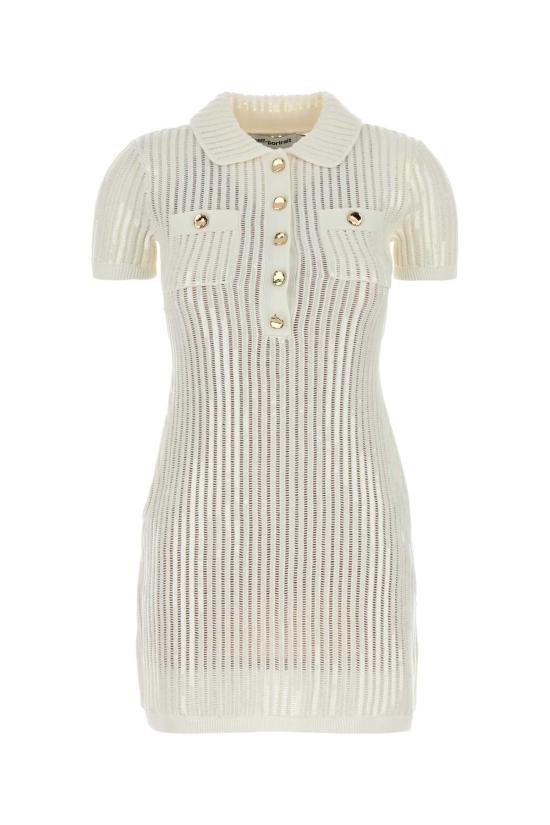  셀프 포트레이트 숏 원피스 미니 크로셰 드레스 (스팽글 장식, 아이보리)