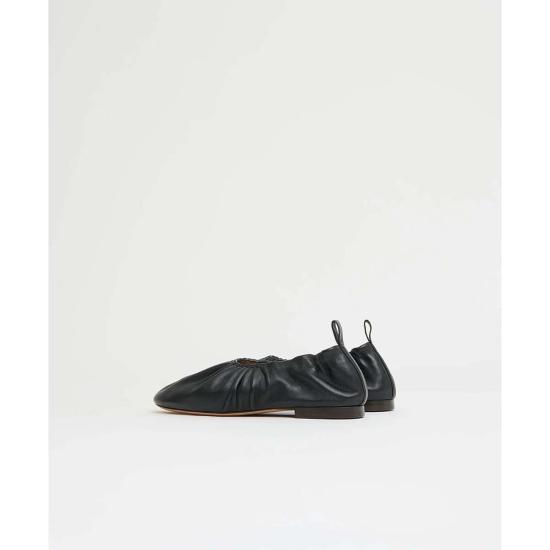  만수르 가브리엘 플랫 슈즈 Mansur Gavriel 셔링 발레리나 플랫 블랙 - MANSUR GAVRIEL
