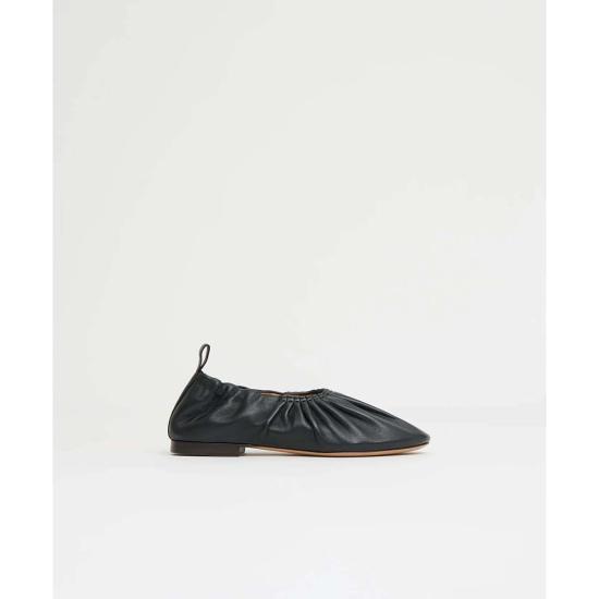  만수르 가브리엘 플랫 슈즈 Mansur Gavriel 셔링 발레리나 플랫 블랙