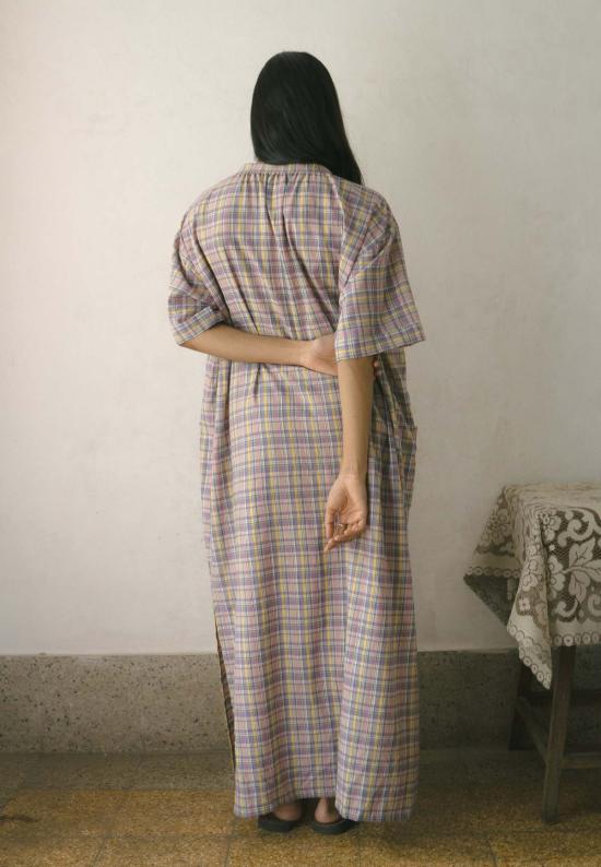  이키비 롱 원피스 메도우 롱 튜닉 드레스 핑크 - IKKIVI