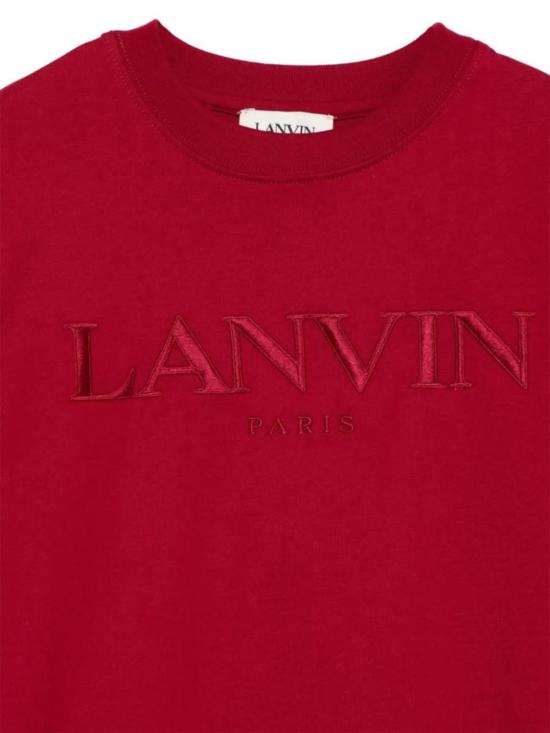  [키즈] 랑방 트레이닝 상의 로고 티셔츠 (보르도 색상) - LANVIN