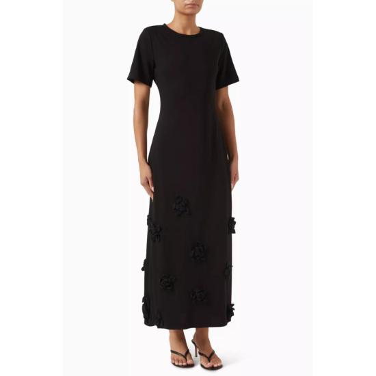  Curaae 롱 원피스 Azzurro 저지 드레스 블랙