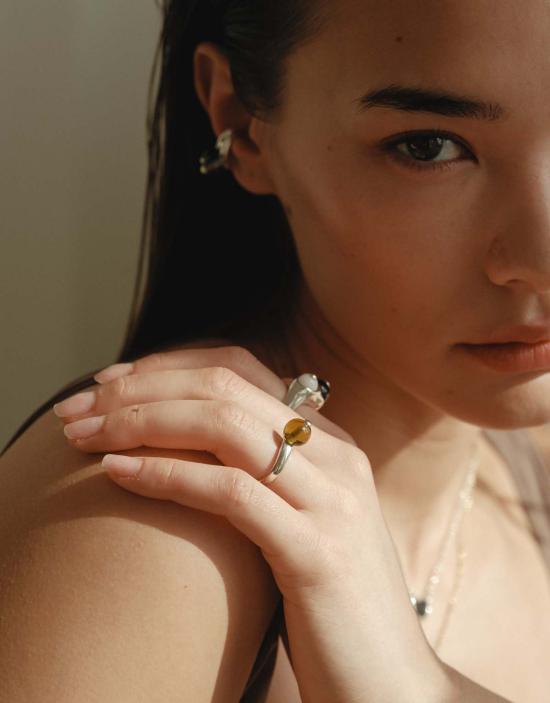  클레드 반지 라지 피 커브 링 - CLED