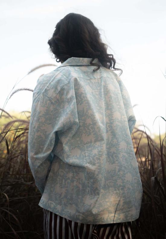  IKKIVI 셔츠 이키비 키라 쿠반 칼라 셔츠 스카이 블루 - IKKIVI