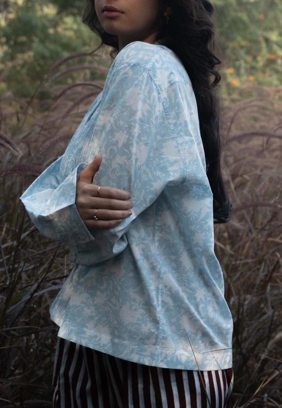  IKKIVI 셔츠 이키비 키라 쿠반 칼라 셔츠 스카이 블루 - IKKIVI