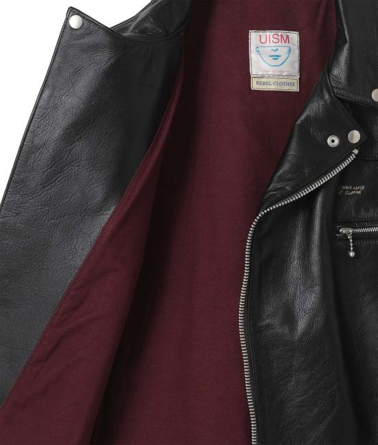  언더커버 바이커 자켓 더블 브레스트 가죽 라이더 재킷 블랙 - UNDERCOVER